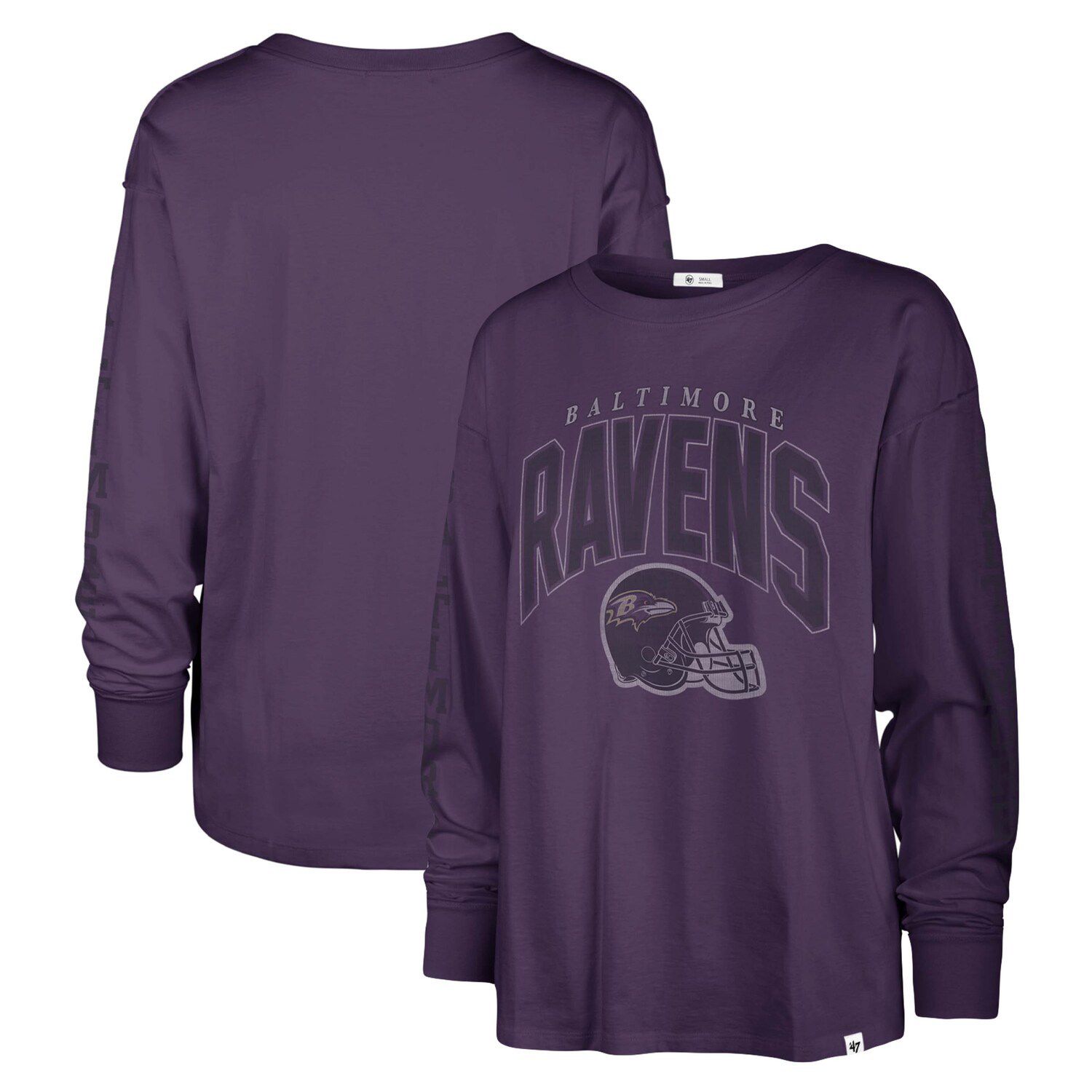 Women's New Era Purple Baltimore Ravens Crop Long Sleeve T-Shirt