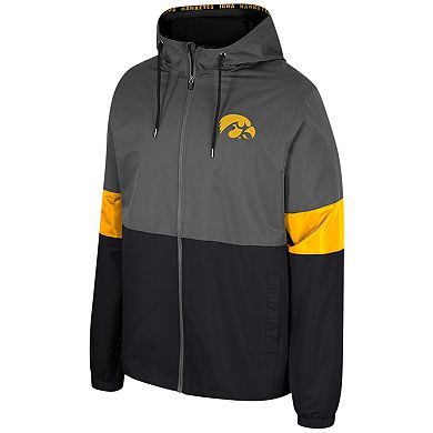 Men's Colosseum Charcoal Iowa Hawkeyes Miles Full-Zip Jacket