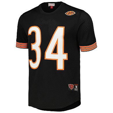 Men's Mitchell & Ness Walter Payton Black Chicago Bears Retired Player Name & Number Mesh Top