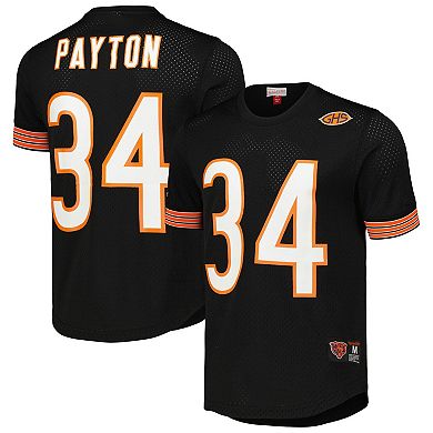 Men's Mitchell & Ness Walter Payton Black Chicago Bears Retired Player Name & Number Mesh Top