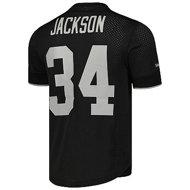 Men's Mitchell & Ness Bo Jackson Black Los Angeles Raiders Gridiron Classics Retired Player Name & Number Mesh Top