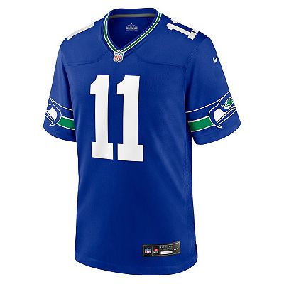 Men s Nike Jaxon Smith Njigba Royal Seattle Seahawks Throwback Player Game Jersey