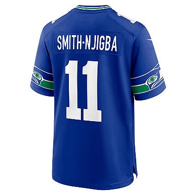 Men's Nike Jaxon Smith-Njigba Royal Seattle Seahawks Throwback Player Game Jersey