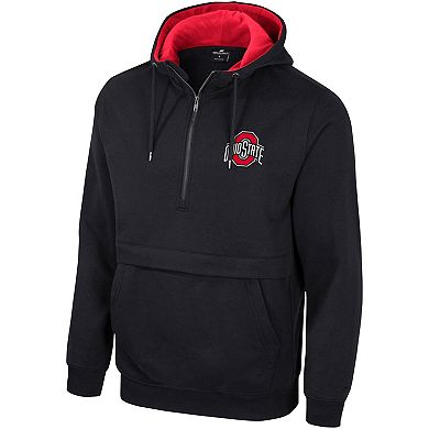 Men's Colosseum Black Ohio State Buckeyes Half-Zip Hoodie