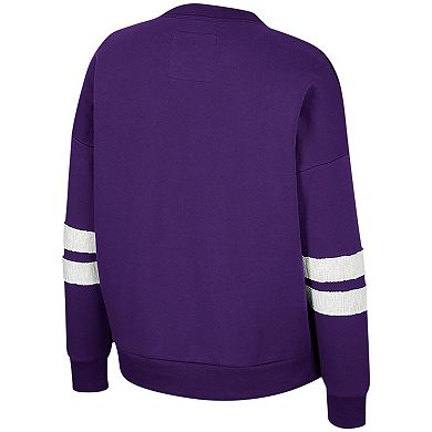 Women's Colosseum Purple LSU Tigers Perfect Date Notch Neck Pullover Sweatshirt
