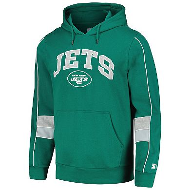 Men's Starter Green New York Jets Captain Pullover Hoodie