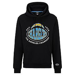 Women's Majestic Threads Justin Herbert Black Los Angeles Chargers Leopard  Player Name & Number Long Sleeve Cropped Hoodie