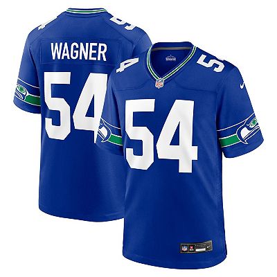 Men s Nike Bobby Wagner Royal Seattle Seahawks Throwback Player Game Jersey