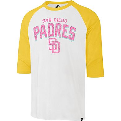 Men's '47 Cream San Diego Padres City Connect Crescent Franklin Raglan Three-Quarter Sleeve T-Shirt