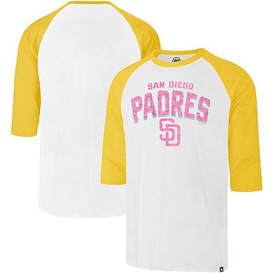 Men's '47 Cream San Diego Padres City Connect Crescent Franklin Raglan Three-Quarter Sleeve T-Shirt