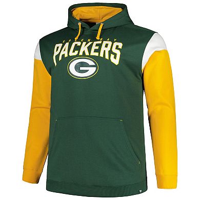 Men's Profile Green Green Bay Packers Big & Tall Trench Battle Pullover Hoodie