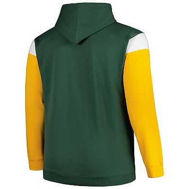 Men's Profile Green Green Bay Packers Big & Tall Trench Battle Pullover Hoodie
