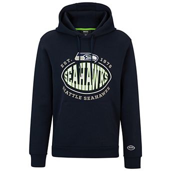 Men's BOSS X NFL College Navy Seattle Seahawks Touchback Pullover Hoodie
