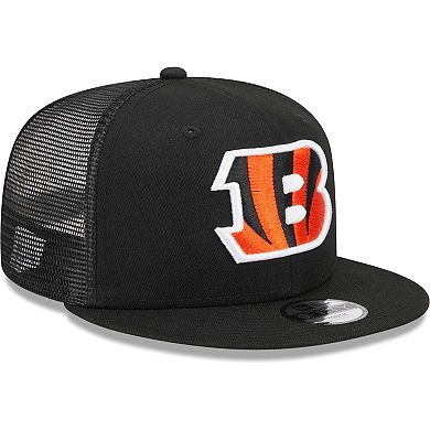 Youth New Era Black Cincinnati Bengals Main Trucker 9FIFTY Snapback Hat