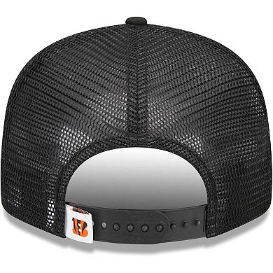 Youth New Era Black Cincinnati Bengals Main Trucker 9FIFTY Snapback Hat