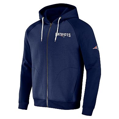 Men's NFL x Darius Rucker Collection by Fanatics Navy New England Patriots Raglan Full-Zip Hoodie