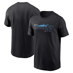 47 Brand Miami Marlins MLB White Distressed logo T-Shirt Tee Men's