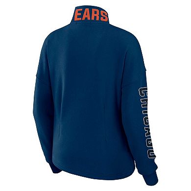 Women's WEAR by Erin Andrews Navy Chicago Bears Half-Zip Jacket