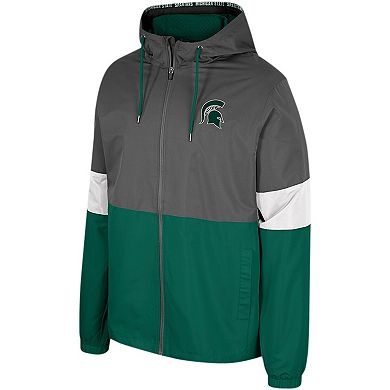 Men's Colosseum Charcoal Michigan State Spartans Miles Full-Zip Jacket