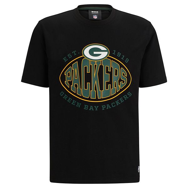 Mens Boss X Nfl Black Green Bay Packers Trap T Shirt