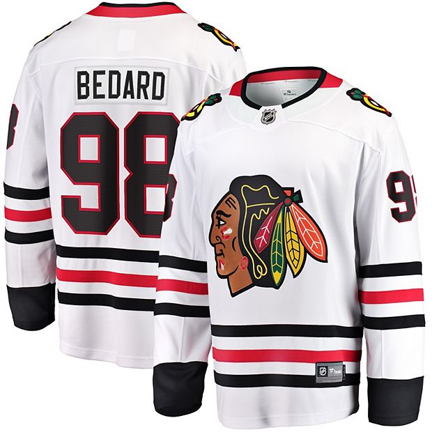 Men s Fanatics Branded Connor Bedard White Chicago Blackhawks Away