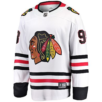Men's Fanatics Branded Connor Bedard White Chicago Blackhawks Away Breakaway Player Jersey
