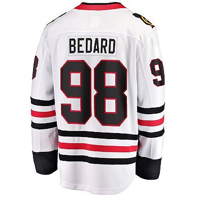 Men's Fanatics Branded Connor Bedard White Chicago Blackhawks Away Breakaway Player Jersey