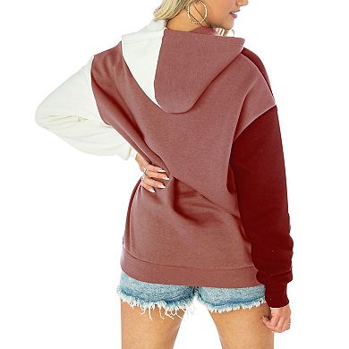 Women's Gameday Couture Maroon Texas A&M Aggies Hall of Fame Colorblock Pullover Hoodie