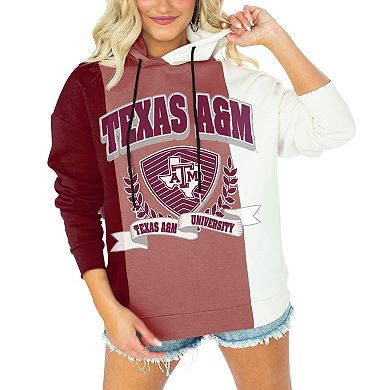 Women's Gameday Couture Maroon Texas A&M Aggies Hall of Fame Colorblock Pullover Hoodie