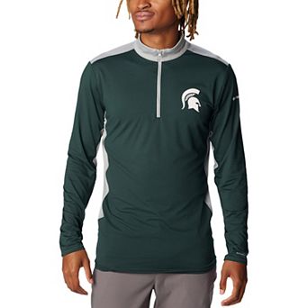 Men's Columbia Green Michigan State Spartans Tech Trail™ Omni-Shade Quarter-Zip Top