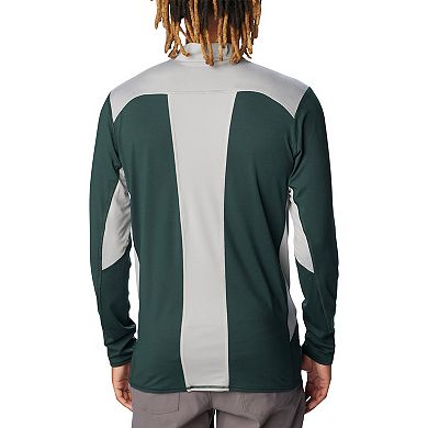 Men's Columbia Green Michigan State Spartans Tech Trail™ Omni-Shade Quarter-Zip Top
