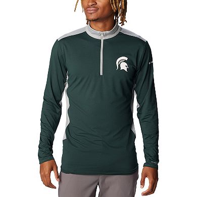 Men's Columbia Green Michigan State Spartans Tech Trail™ Omni-Shade Quarter-Zip Top
