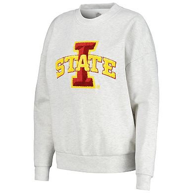 Women's Gameday Couture Ash Iowa State Cyclones Team Effort Pullover Sweatshirt & Shorts Sleep Set