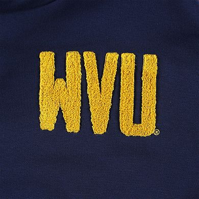 Women's Gameday Couture Navy/Black West Virginia Mountaineers Matchmaker Diagonal Cowl Pullover Hoodie