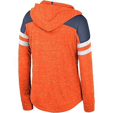 Women's Colosseum Orange Syracuse Orange Speckled Color Block Long Sleeve Hooded T-Shirt