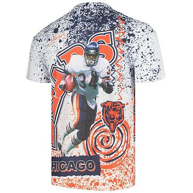 Men's Mitchell & Ness Walter Payton White Chicago Bears Retired Player Name & Number Burst T-Shirt