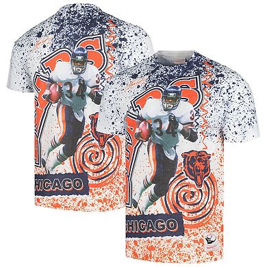 Men's Mitchell & Ness Walter Payton White Chicago Bears Retired Player Name & Number Burst T-Shirt