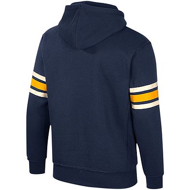 Men's Colosseum Navy West Virginia Mountaineers Saluting Pullover Hoodie