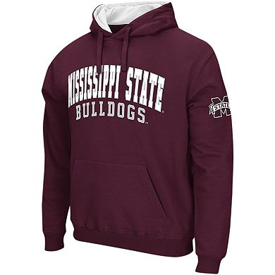 Men's Colosseum Maroon Mississippi State Bulldogs Double Arch Pullover Hoodie