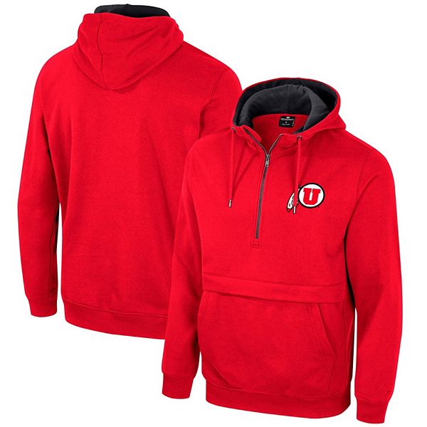 Men's Colosseum Red Utah Utes Team Half-Zip Pullover Hoodie