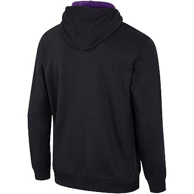Men's Colosseum Black Northwestern Wildcats Half-Zip Hoodie