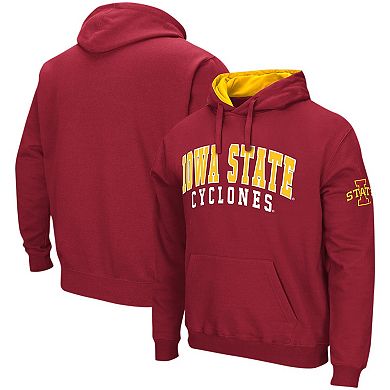 Men's Colosseum Cardinal Iowa State Cyclones Double Arch Pullover Hoodie