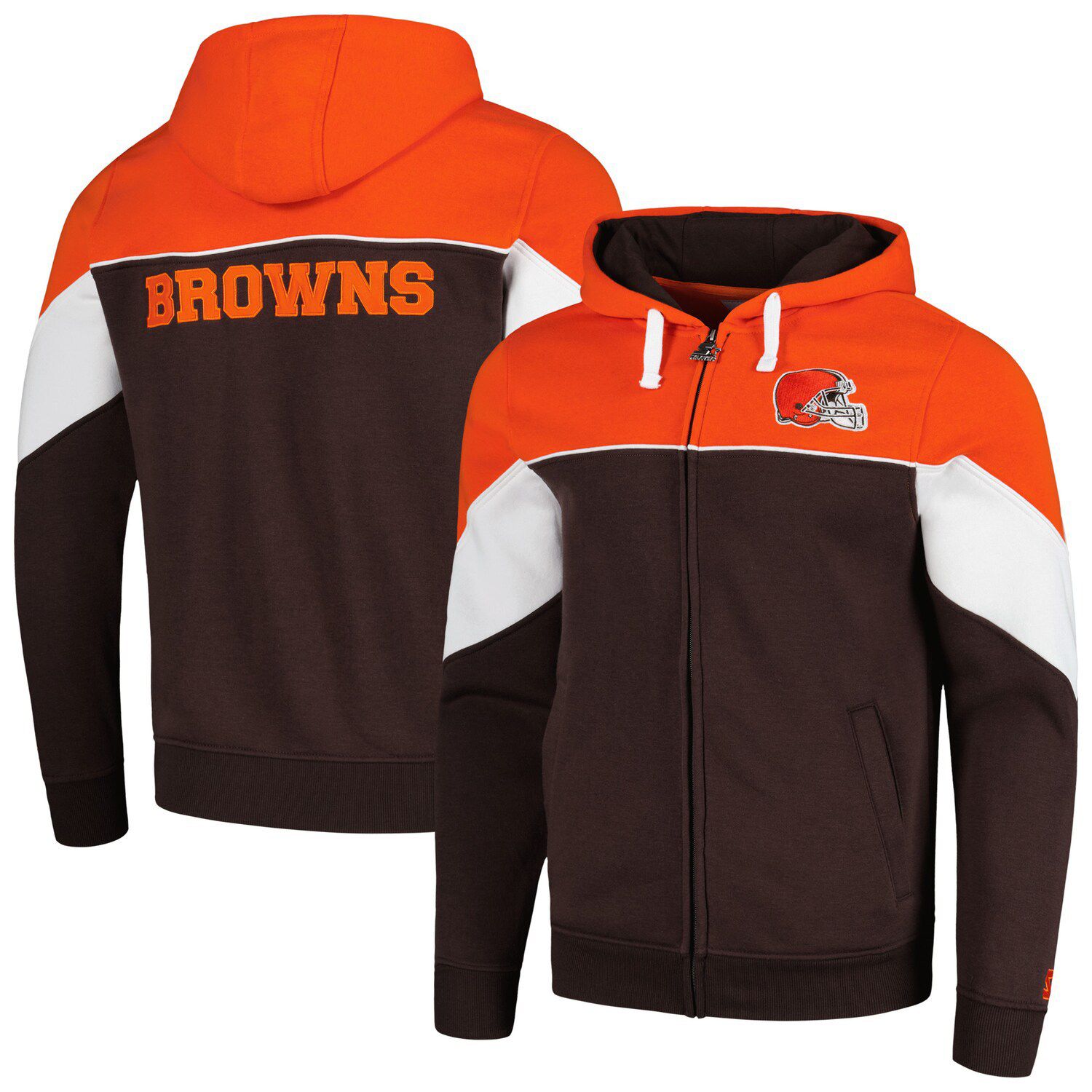 Outerstuff Youth Brown/Orange Cleveland Browns Poster Board Full-Zip Hoodie Size: Medium