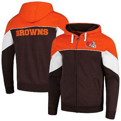 Men's Starter Brown/Orange Cleveland Browns Running Back Full-Zip Hoodie