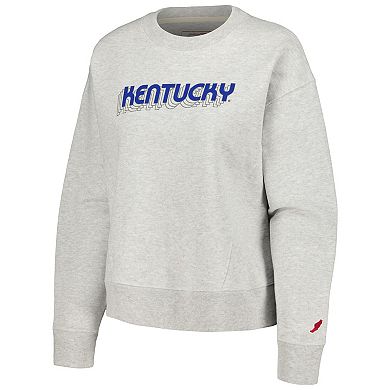 Women's League Collegiate Wear Ash Kentucky Wildcats Boxy Pullover Sweatshirt