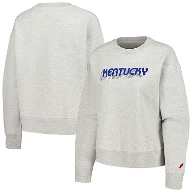Women's League Collegiate Wear Ash Kentucky Wildcats Boxy Pullover Sweatshirt