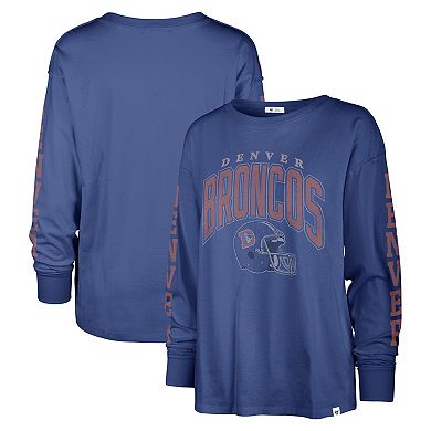 Women's '47 Royal Denver Broncos Tom Cat Long Sleeve T-Shirt