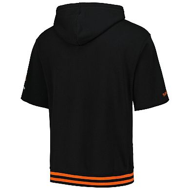 Men's Mitchell & Ness Black Cincinnati Bengals Pre-Game Short Sleeve Pullover Hoodie