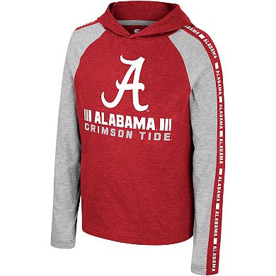 Youth Colosseum Crimson Alabama Crimson Tide Ned Raglan Long Sleeve Hooded T-Shirt