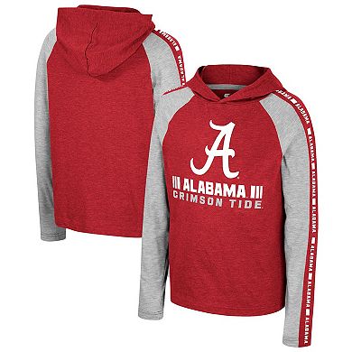 Youth Colosseum Crimson Alabama Crimson Tide Ned Raglan Long Sleeve Hooded T-Shirt